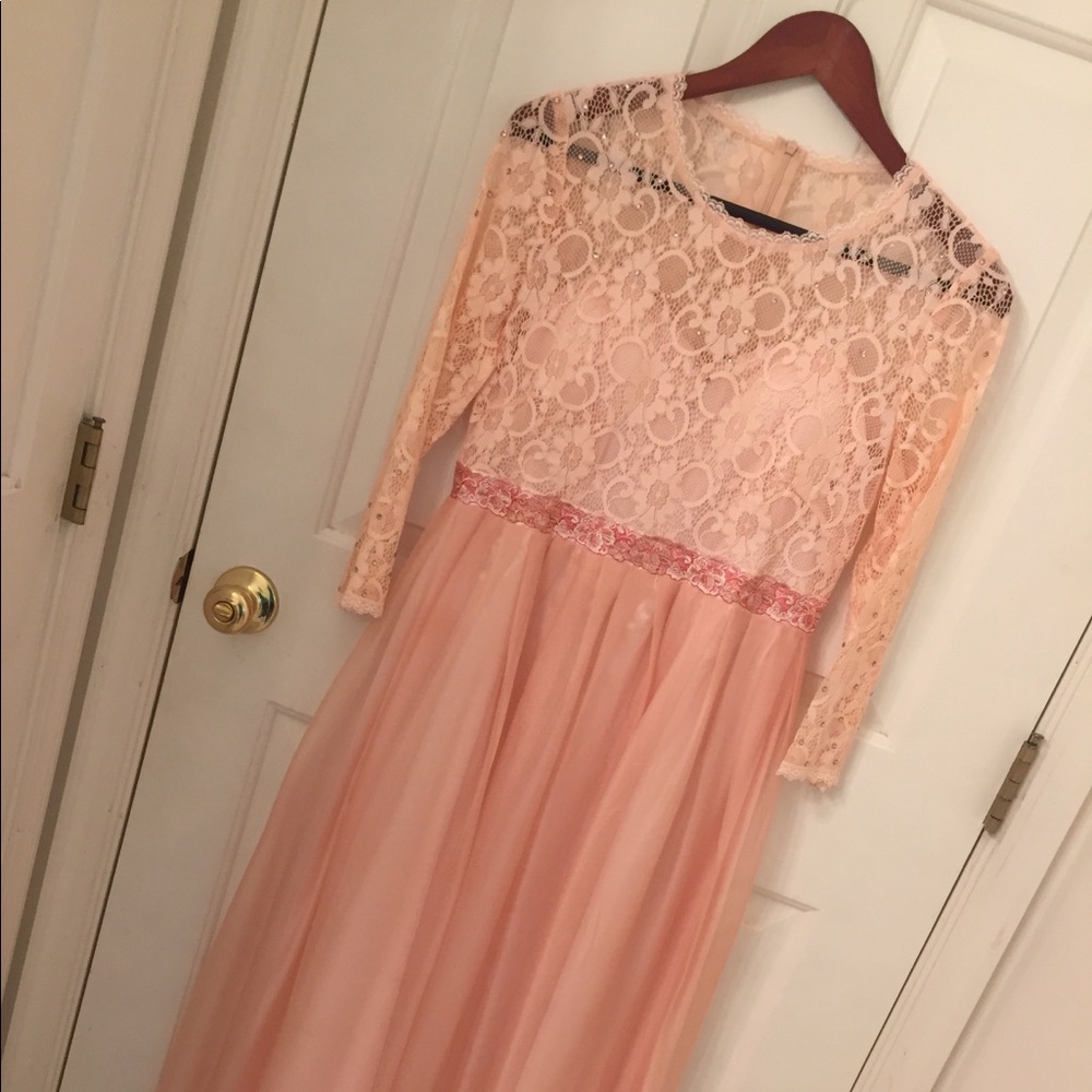 Peach gown with Swarovski embellishments!